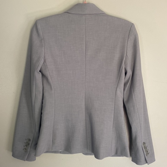 Express Notch Collar One Button Blazer - Light Grey - 2 - Picture 9 of 13